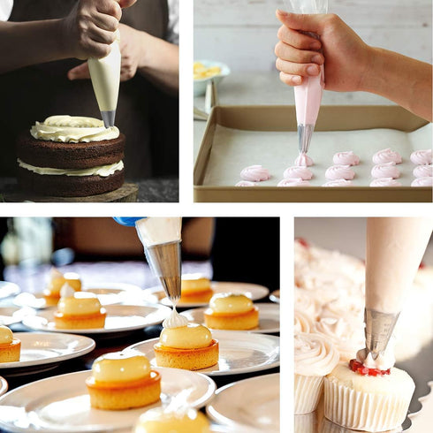 Gexolenu 100 pcs Large Anti-Burst Piping Bags - 16 Inch Disposable Pastry Bags for Cake, Buttercream Frosting, Cupcake