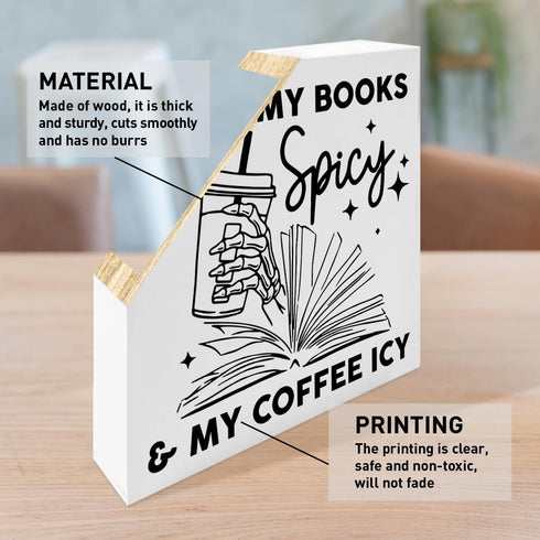 coimiao Book Lover Desk Decor, Reader Librarian Bookworm Bookish Decoration for Home Bedroom Office Bookshelf Wooden