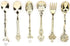 6Pcs/Set Fdit Vintage Carved Coffee Spoon Teaspoon Retro Zinc Alloy Dessert Coffee Tableware Spoons Cutlery