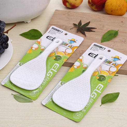 OLIREXD 2PCS Non-Stick Rice Paddle Spoon - Rice Serving Spoon, White, 2 Pack