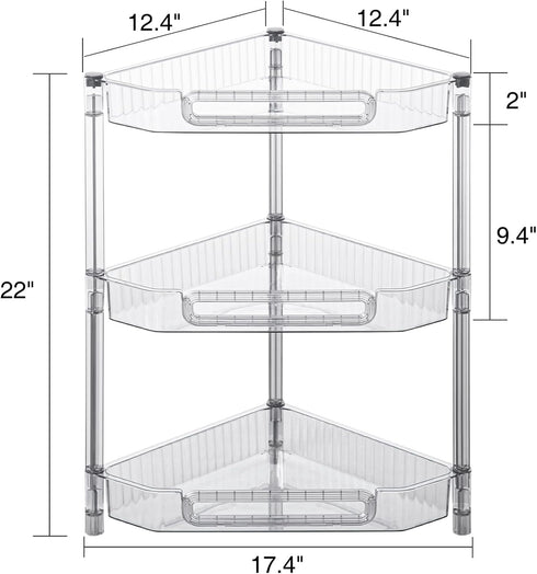 3-Tier Counter Countertop HYBRIDEAS Corner Shelf Organizer for Bathroom Skincare and Makeup Storage Vanity Dresser