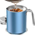 Chihee 2L Stainless Steel Grease Container with Fine Mesh Strainer, Dust-proof Lid, Non-slip Tray for Kitchen