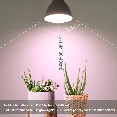 Bulbs 4500K, A21/A70 E26/E27 9W Dimmable Bulbs 2 Pack Smart LED Grow Light with Remote Controller, Sun Mode, Built