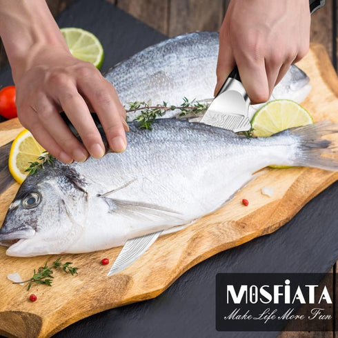 MOSFiATA 6" Boning Knife - Sharp Kitchen Cooking Knife with Finger Guard, Sharpener, German High Carbon Stainless Steel