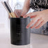 Kitchen Utensil Holder, Black Stainless Steel 3.9x5.1in Spoon Holder with Drainage Holes for Kitchen Counter
