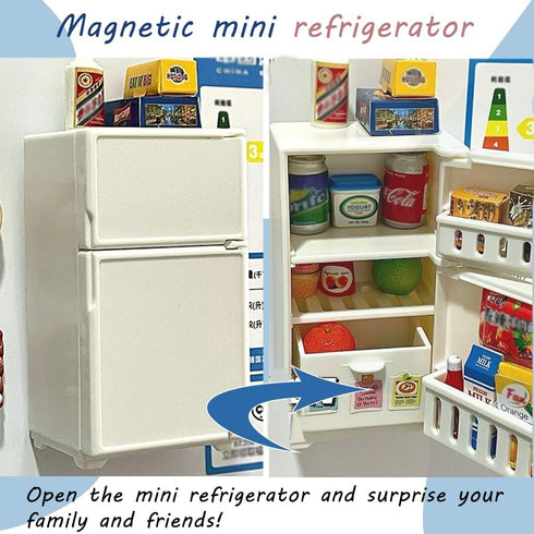 Set Play,16Pieces Ouliget Miniature Model Refrigerator Fridge Magnet,Unique Novelty Cute Mini Fridge Magnet,Mini