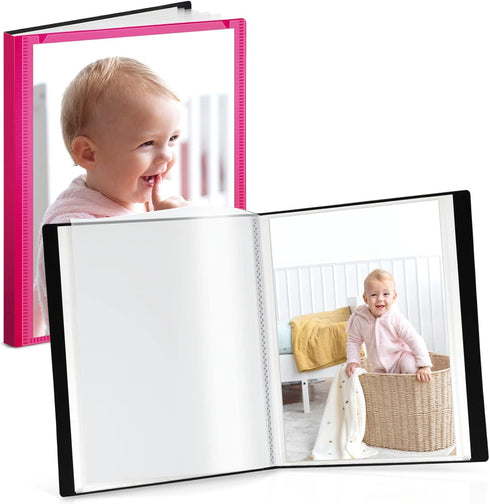 CRANBURY Small Photo Album 5x7 - 2-Pack Plastic Photo Book with 24 Pockets for 48 Pictures