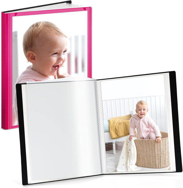 CRANBURY Small Photo Album 5x7 - 2-Pack Plastic Photo Book with 24 Pockets for 48 Pictures