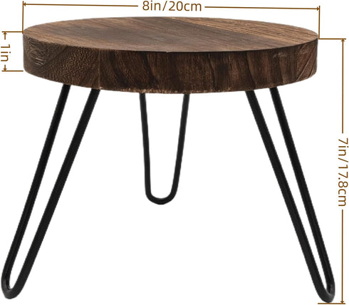 8'' 5-10 Inch Wood Plant Stand Indoor Outdoor, Wooden Planter Stands Fit Pot, Plant Stool Flower Pot Stand Gardening