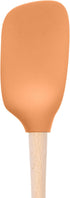 Tovolo Flex-Core Apricot Wood-Handled Spoonula, Silicone Spoon Spatula Head With Ergonomic Grip & Wooden Handle, Silicone Spatula Spoon for Cooking & Cake Decorating BPA-Free by Tovolo