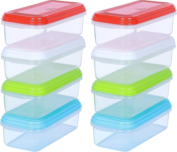 ARSUK 8.5 oz Clear Jars with Lids, Small Plastic Containers for Freezer Storage, Kitchen Food, Snacks, Arts and Crafts