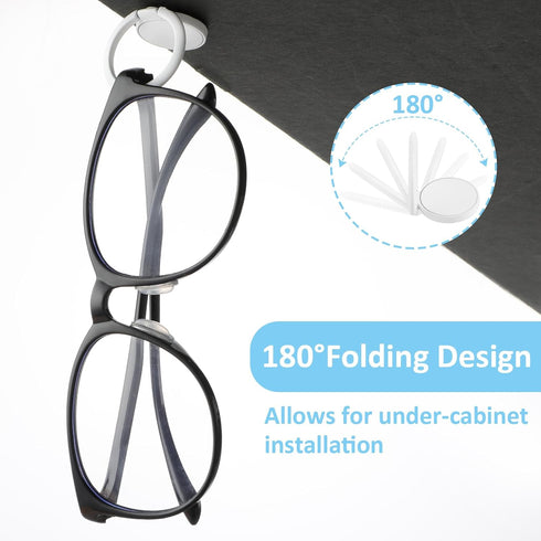 6pcs Adhesive Eyeglasses Holder,180 Folding design,Sunglasses Holder Wall,Eyeglass Holder for Protective Eyewear,Sunglasses Organizer Wall Desk Car Office Home Workshop