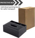 Multifunction PU Leather Tissue Box Cover, Black Rectangular Storage Box for Napkins, Remote Control, Desk Organizer