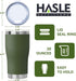 HASLE OUTFITTERS 20 oz Bulk Tumbler, Stainless Steel with Lid, Vacuum Insulated Double Wall Powder Coated, Army Green