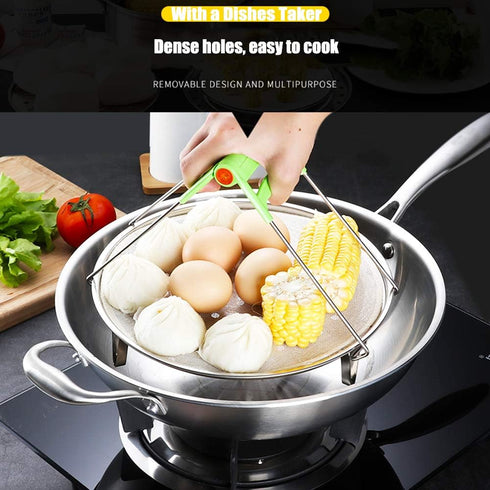 Round Stainless Steel Steamer Rack Set of 4, 7.6" to 10.23" Diameter for Canning, Stock Pot, Pressure Cooker