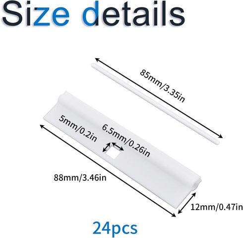 24pcs Vertical Blind Repair Vane Savers, Plastics Vertical Blind Repair Tabs, Vertical Blind Repair Clips for Vertical Blinds Replacement Slats, White by INCREWAY
