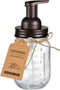 Amolliar Mason Jar Foaming Soap Dispenser, Bronze Hand Soap Dispenser with Rustproof Stainless Steel Lid, 1 Pack