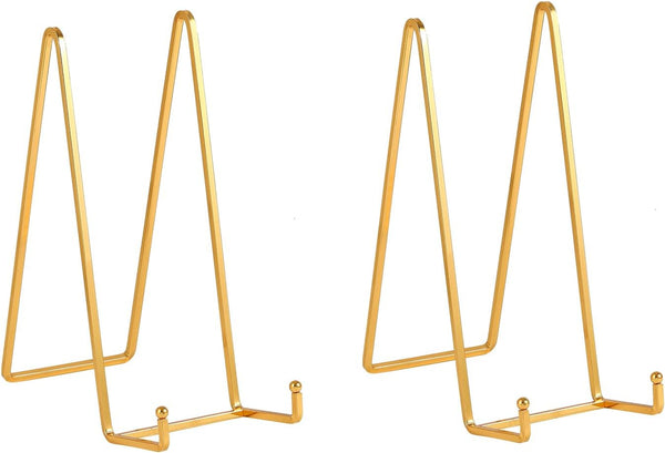 Large Plate Holder Display Stand, 12 inch Super Tall Metal Stand for Heavy Duty Display, 2 Pack for Platters, Books
