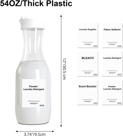 54 OZ 3Pack Laundry Detergent Dispenser, Laundry Soap Dispenser, Liquid Laundry Detergent Container and Organizer