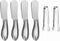 6-Piece Spreader Knife Set, Cheese and Butter Knives with Mini Serving Tongs, Stainless Steel (Silver)