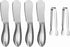 6-Piece Spreader Knife Set, Cheese and Butter Knives with Mini Serving Tongs, Stainless Steel (Silver)