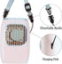 Hands-Free Personal Fan Necklace, Rechargeable Portable Neck Fan with Adjustable Lanyard for Women Kids Men, Pink