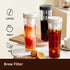 Portable Cold Brew Coffee Maker, 34oz Iced Coffee Maker with Leak-Proof Removable Fine Mesh Filter for Camping