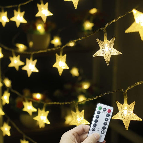 Star String Lights 50 LED 25 ft Waterproof Christmas Fairy Lights 8