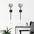 Set 2-Black Crystal Candle Sconces for Wall Decorative Candle Holder Sconce Wall Art Home Decor for Bedroom Living