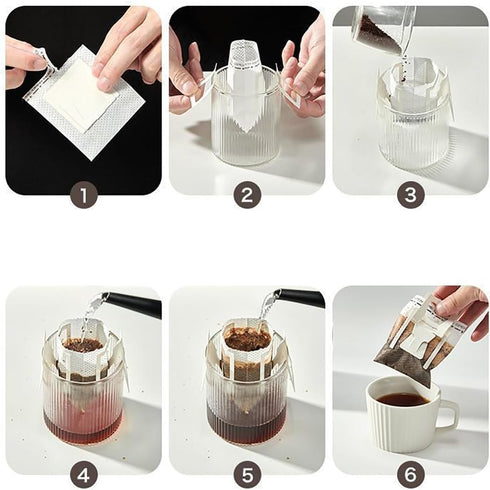 100PCS Coffee Filter Bags, Disposable Portable Drip Coffee Filters for Home, Travel, Camping, and Office