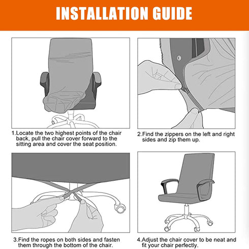 CRFATOP Stretch Computer Office Chair Cover with Durable Zipper, Universal High Back Chair Slipcover