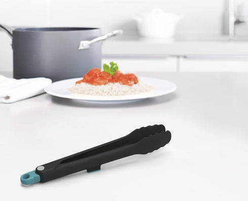 Joseph Joseph Duo Lockable Tongs, Hygienic with Integrated Tool Rest & Non-Slip Feet for Non-Stick Cookware