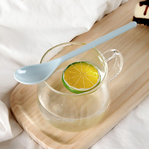 5Pcs Melamine Long Handle Mixing Spoon, 7.2 Inch, Colorful Plastic Coffee Spoons for Latte Machiatto, Tall Iced Tea,