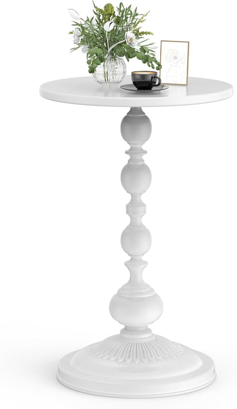 Side Table - Small Round Metal Accent Table for Living Room, Bedroom,