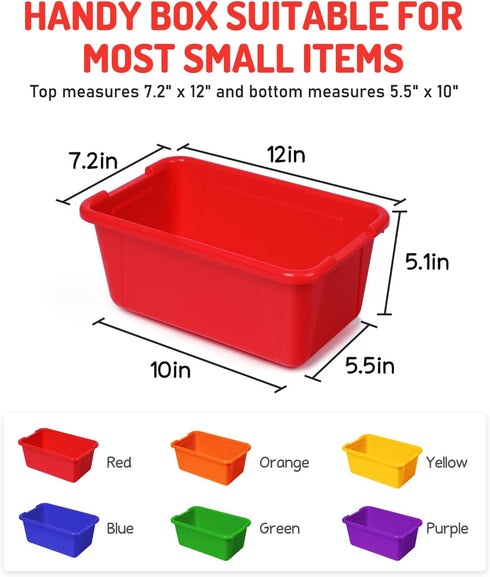 6 (6, GAMENOTE Quart Storage Bins with Lids, Plastic Latching Box for Classroom & Kids Toy Storage,Stackable Shoe Box