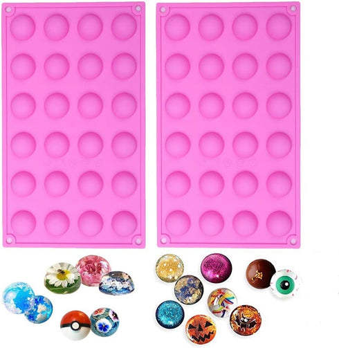 Small Dome Silicone Mold for Cake Decorating, Candy Chocolate Mould, Semicircle Handmade Resin Craft Mould (2 pcs)
