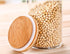 Lawei 4 Pack Glass Storage Jars with Airtight Bamboo Lids, 18.6 OZ Clear Glass Kitchen Canisters
