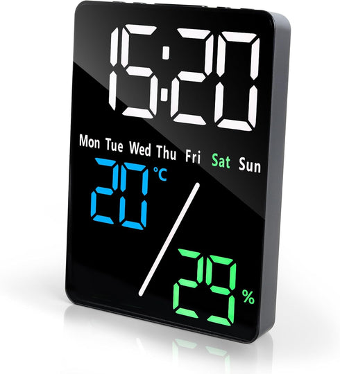 Lafocuse 5.7" LED Digital Alarm Clock Bedside, Table Clocks with Dual Alarm,