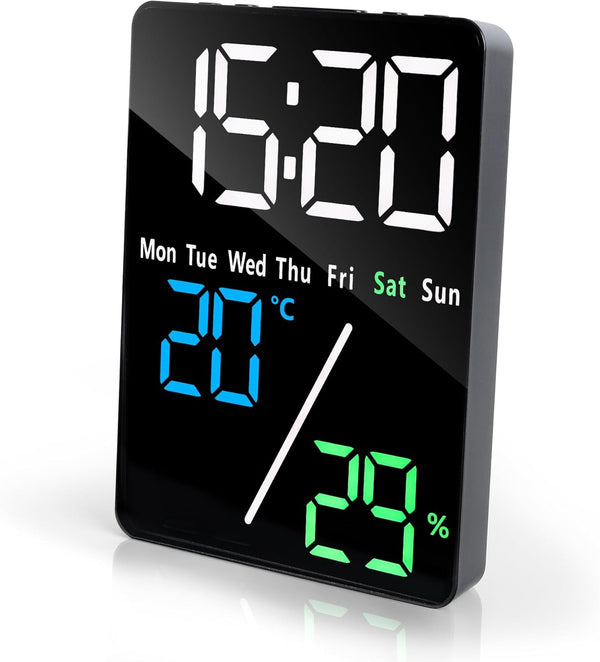 Lafocuse 5.7" LED Digital Alarm Clock Bedside, Table Clocks with Dual Alarm,