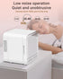 Mini Fridge Skincare with Dimmable LED Light Mirror, 4L/6Can Cooler & Warmer Mini Fridge for Skincare and Makeup,