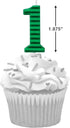 Papyrus Number 1 Birthday Candle, Green Stripes, 1-Count