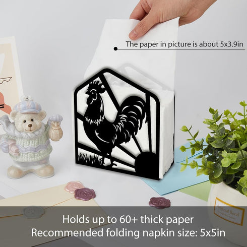 SUPERDANT Napkin Holder for Tables, Rooster Iron Freestanding Napkin Dispenser for Kitchen Farmhouse Restaurants