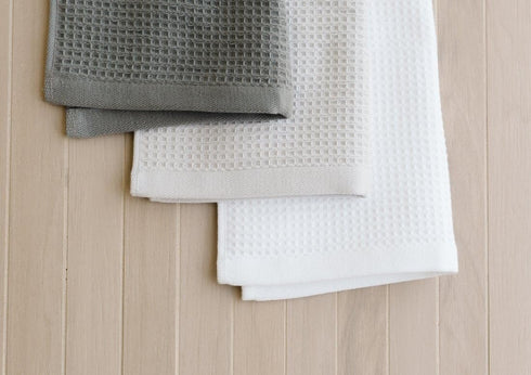 Cozy 60% 40% 13 13 Inches 4 Pack Earth Waffle Washcloths - Cotton Viscose from Bamboo Washcloths x - Soft & Absorbent