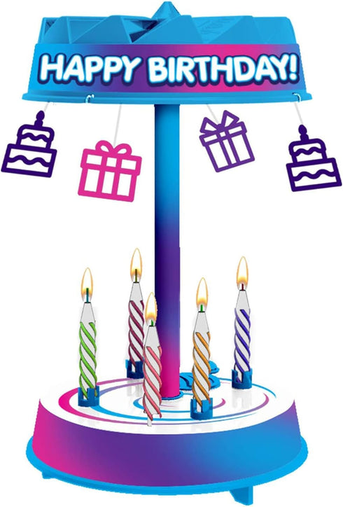 BEST PARTY EVER! Spincredible Candle, Reusable Singing Candle-Powered Spinning Cake Topper, Fits Any Size Cake