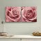 Gardenia Art Pink Rose Close Up Canvas Wall Art, 2 Piece Blush Pink Floral Paintings for Living Room or Office 12"x12"