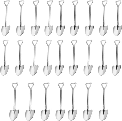 25 Pack Shovel Shape Demitasse Espresso Spoons, Stainless Steel Coffee, Ice Cream Dessert Spoons