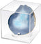 Clear Acrylic Mineral Geode Fossil Coral 3-Peg Round Holder, Dustproof Box for Small Collectibles Display, Large 5x5x5in