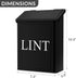 Calindiana Modern Farmhouse Metal Magnetic Lint Bin with Lid for Laundry Room Organization and Storage, Black