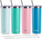 koodee 20 oz Stainless Steel Skinny Tumbler(4 Pack) Double Wall Insulated Water