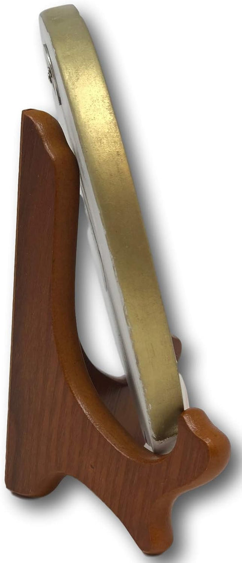 BANBERRY DESIGNS Walnut Wood Folding Easels, Premium Quality Display Plate Stand, 5 Inch, Set of 3 Pieces